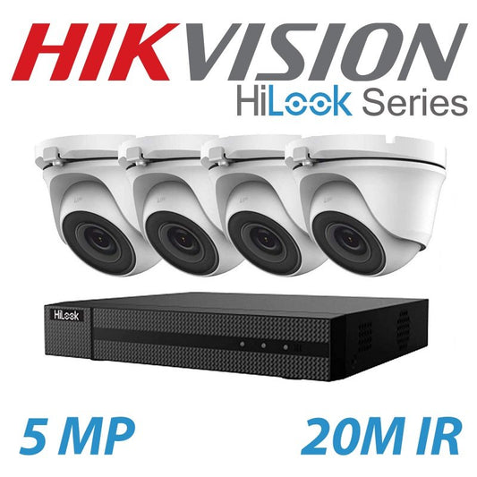 5MP 4CH HILOOK HIKVISION DVR 4X CAMERA THC-T150 1TB KIT