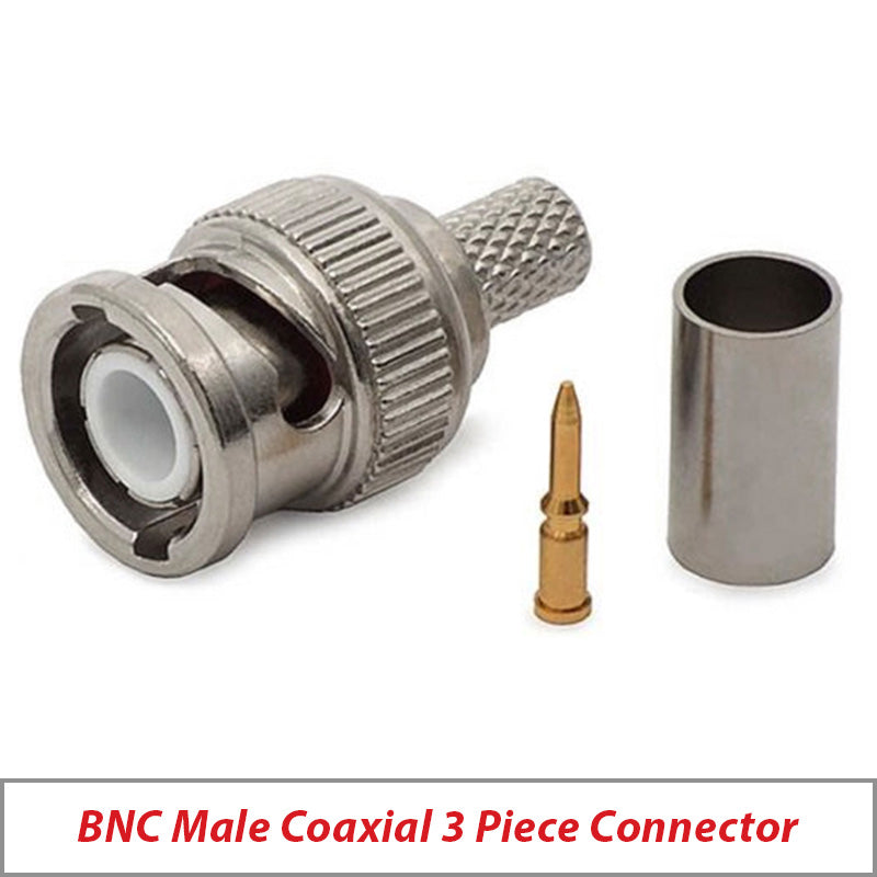 CONNECTOR BNC MALE COAXIAL 3 PIECE