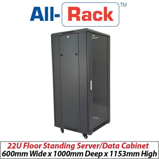 ALL-RACK 22U FLOOR STANDING SERVER-DATA CABINET CAB226X10 - PLEASE ALLOW UP TO 3 DAYS FOR DELIVERY