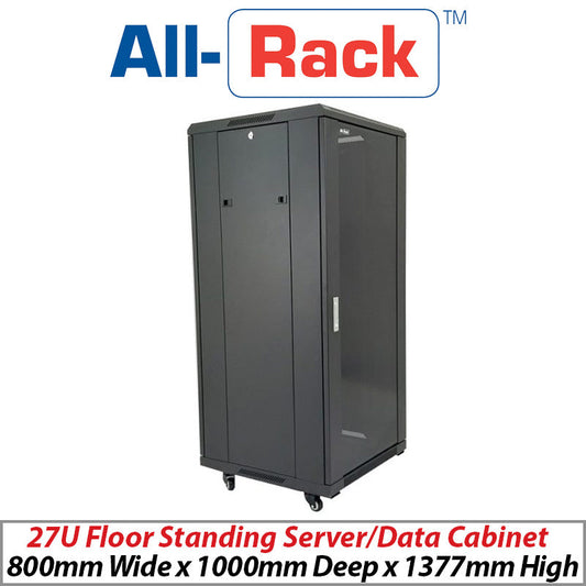 ALL-RACK 27U FLOOR STANDING SERVER-DATA CABINET CAB278X10 - PLEASE ALLOW UP TO 3 DAYS FOR DELIVERY