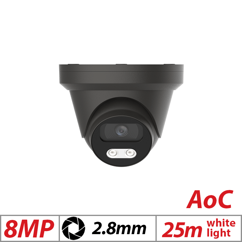 8MP ANALOG TURRET CAMERA AOC 2.8MM GREY - CAM-TURRET-8MP-M-GREY-AOC