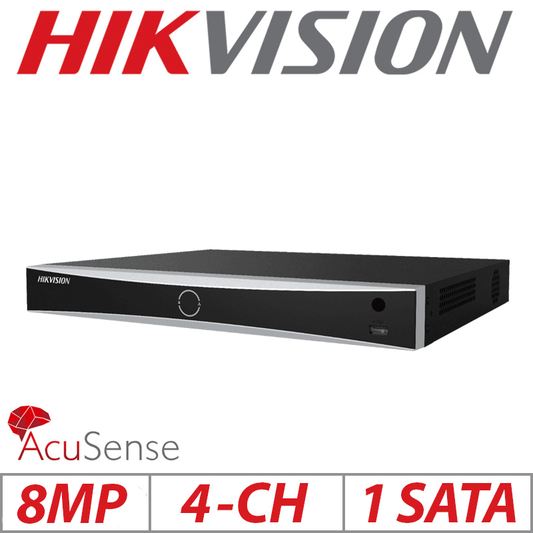 4K 4CH HIKVISION NVR - 1U 4 POE ACUSENSE - DS-7604NXI-K1-4P