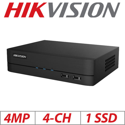 4MP 4CH HIKVISION 1U H.265 5-IN-1 TURBO HD PRE-INSTALLED 1TB SSD DVR DS-7204HQHI-K1/SSD-1TB