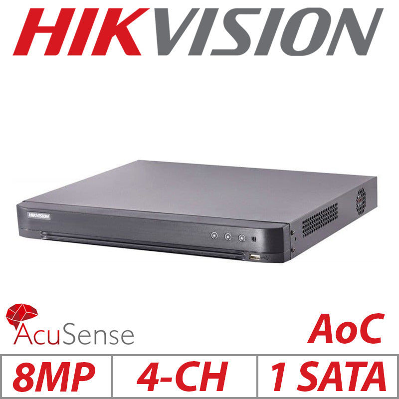 8MP 4CH HIKVISION 1U H.265 TURBO ACUSENSE AOC DVR IDS-7204HUHI-K1/4S