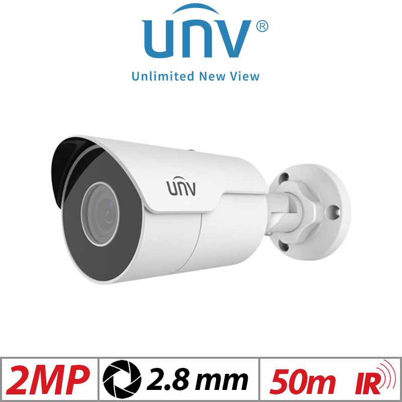 ??2MP UNIVIEW MINI FIXED BULLET NETWORK CAMERA 2.8MM WHITE - IPC2122LR5-UPF28M-F