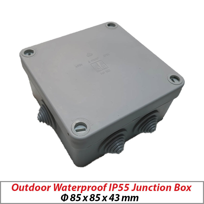 OUTDOOR WEATHERPROOF JUNCTION BOXES IP55 TERMINAL BOX CCTV LIGHT GREY ...