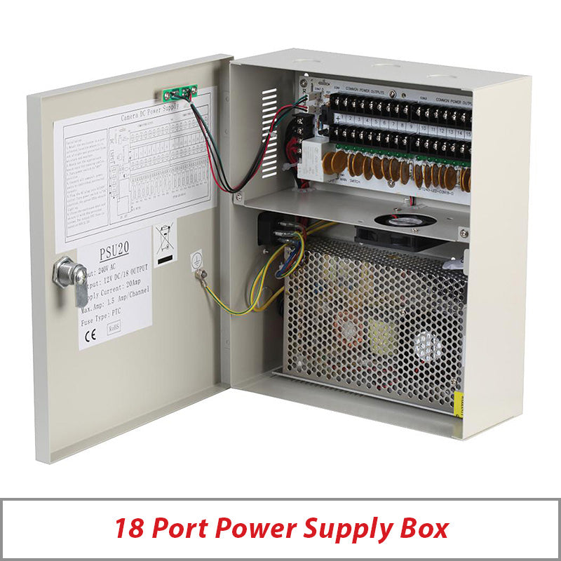 CCTV POWER SUPPLY BOX 18 PORT 20A