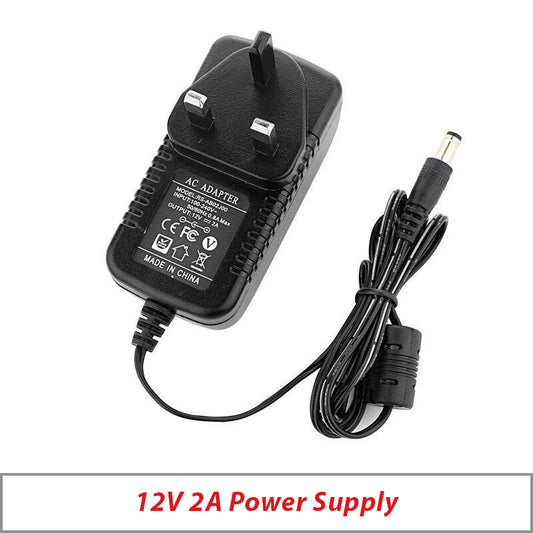 CCTV POWER SUPPLY 12V 2A 2.1MM JACK FOR SECURITY CAMERAS AND LED LIGHTS