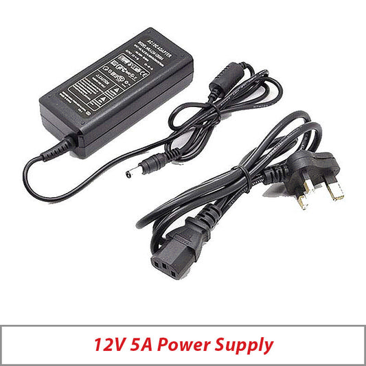 CCTV POWER SUPPLY 12V 5A 2.1MM JACK FOR SECURITY CAMERAS AND LED LIGHTS