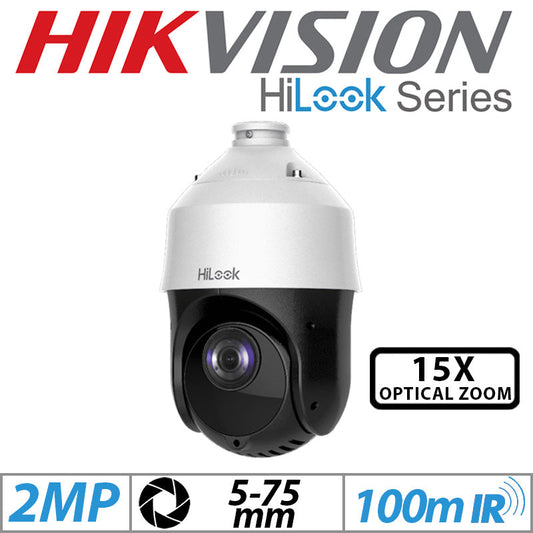 2MP HIKVISION HILOOK PTZ CAMERA WITH 15X OPTICAL ZOOM 5-75MM WHITE PTZ-T4215I-D