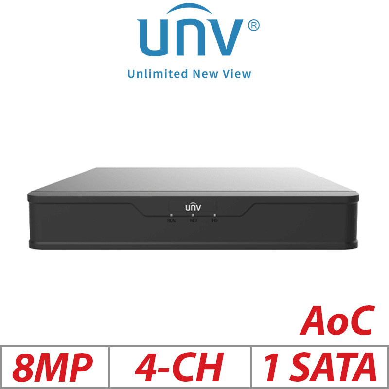 8MP 4-CH UNIVIEW 1-SATA 2-CH AI HUMAN DETECTION 4-CH ULTRA MOTION DETECTION HD XVR ULTRA 265/H.265/ XVR301-04Q3