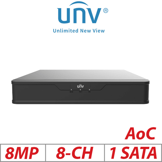 ??8MP 8-CH UNIVIEW 1-SATA 2-CH AI HUMAN DETECTION 8-CH ULTRA MOTION HD XVR ULTRA 265/H.265/ XVR301-08Q3