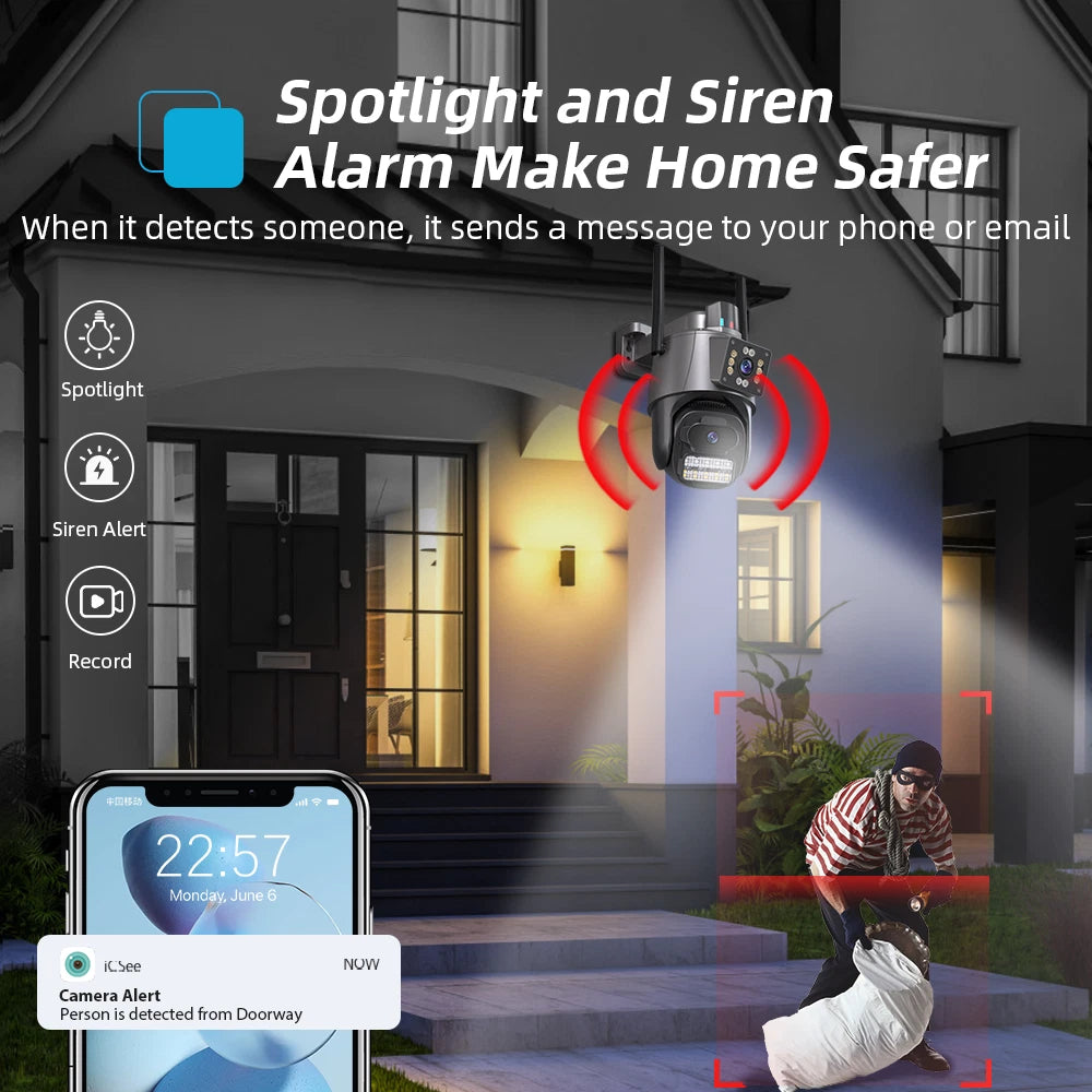 8MP 4K Wireless PTZ Smart AI CCTV – Supplied & Installed
